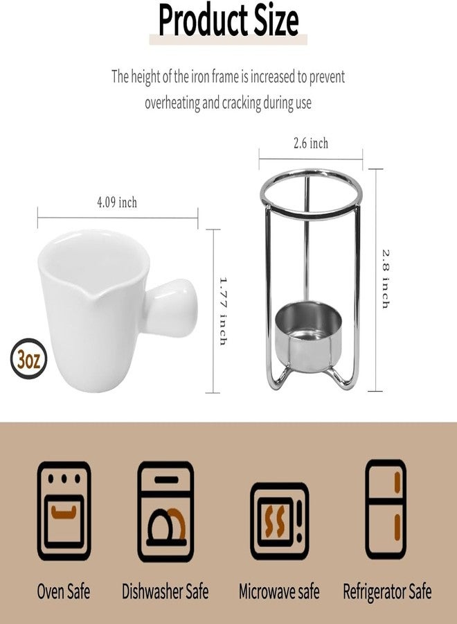 Reasmi Reasim Butter Warmer Set for Seafood, Lobster & Crab, Drawn Butter Melter for Chocolate & Cheese, Fondue & Seafood Boil Party Supplies, Set of 4 with 20 Tealight Candles - Image 3